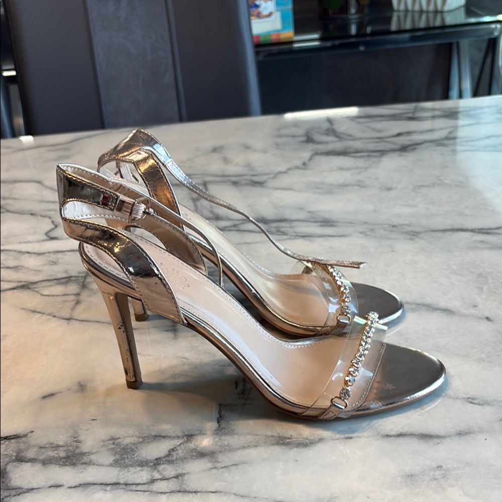 Charlotte Russe Silver Slingback Heels